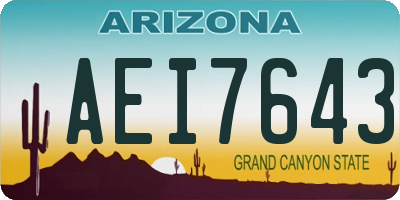 AZ license plate AEI7643