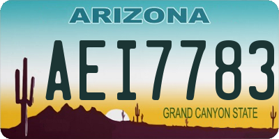 AZ license plate AEI7783