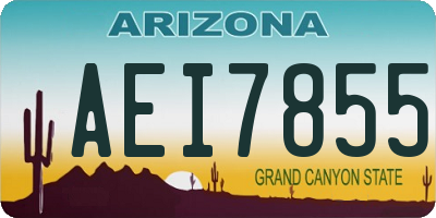AZ license plate AEI7855