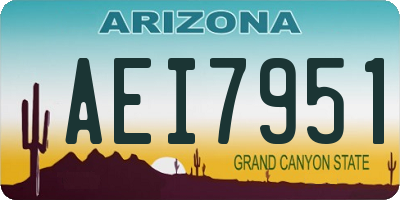 AZ license plate AEI7951