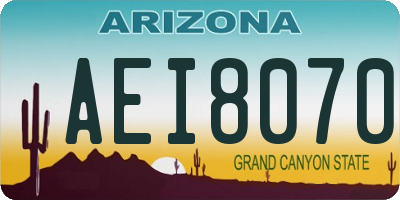 AZ license plate AEI8070