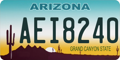 AZ license plate AEI8240