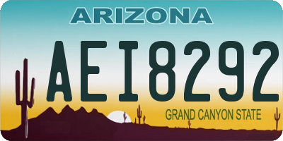 AZ license plate AEI8292