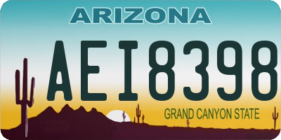 AZ license plate AEI8398