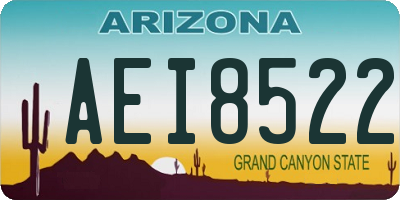 AZ license plate AEI8522