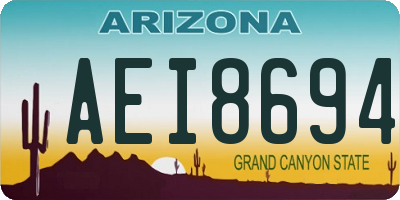 AZ license plate AEI8694