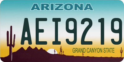 AZ license plate AEI9219