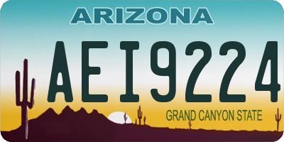 AZ license plate AEI9224