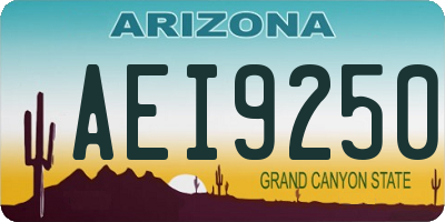 AZ license plate AEI9250