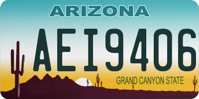 AZ license plate AEI9406