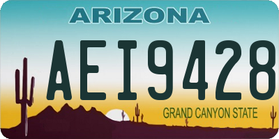 AZ license plate AEI9428