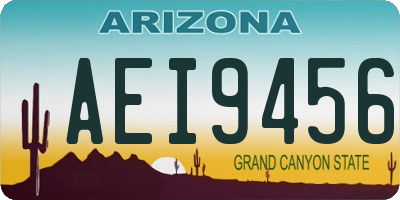 AZ license plate AEI9456
