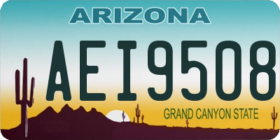 AZ license plate AEI9508