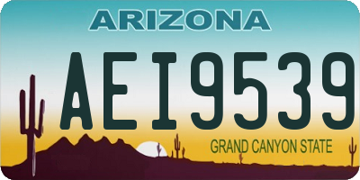 AZ license plate AEI9539