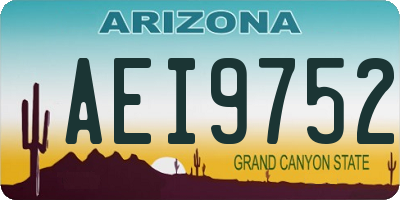 AZ license plate AEI9752