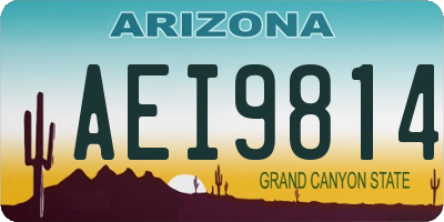 AZ license plate AEI9814