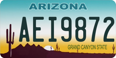 AZ license plate AEI9872