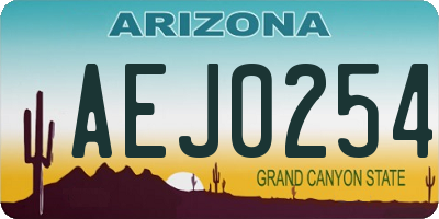 AZ license plate AEJ0254