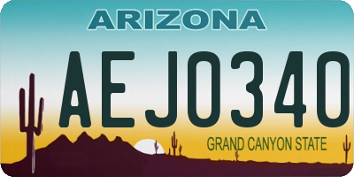 AZ license plate AEJ0340