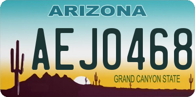 AZ license plate AEJ0468