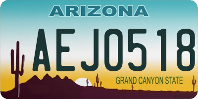 AZ license plate AEJ0518