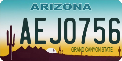 AZ license plate AEJ0756