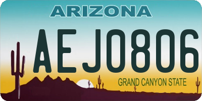 AZ license plate AEJ0806