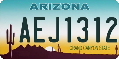 AZ license plate AEJ1312