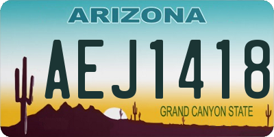AZ license plate AEJ1418
