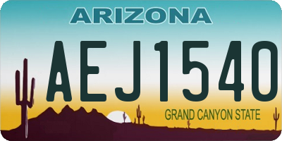 AZ license plate AEJ1540