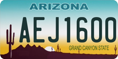 AZ license plate AEJ1600