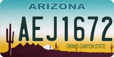 AZ license plate AEJ1672