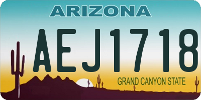 AZ license plate AEJ1718