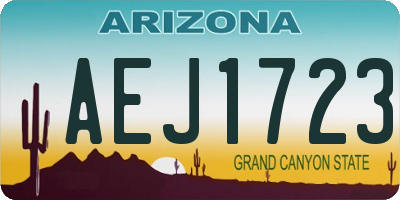 AZ license plate AEJ1723