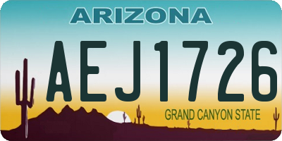 AZ license plate AEJ1726