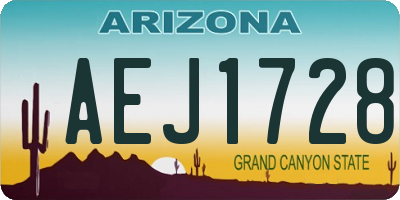 AZ license plate AEJ1728