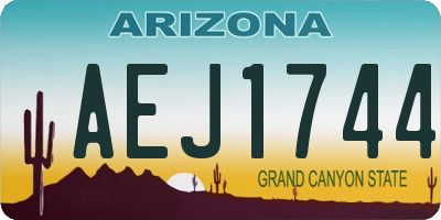 AZ license plate AEJ1744