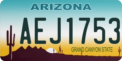AZ license plate AEJ1753
