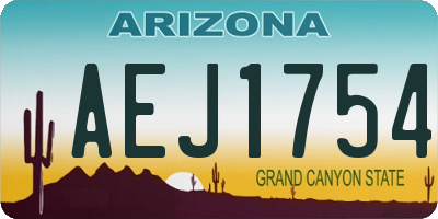 AZ license plate AEJ1754