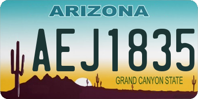 AZ license plate AEJ1835