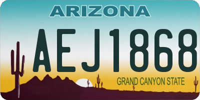 AZ license plate AEJ1868