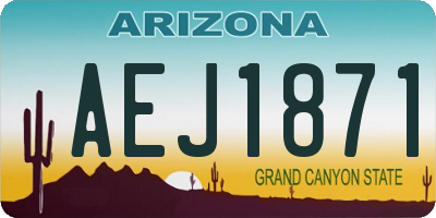AZ license plate AEJ1871