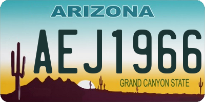 AZ license plate AEJ1966
