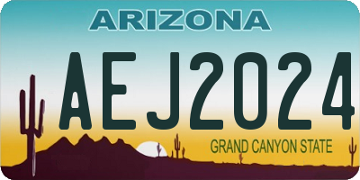 AZ license plate AEJ2024