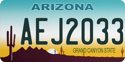 AZ license plate AEJ2033