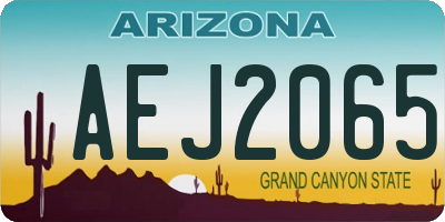 AZ license plate AEJ2065