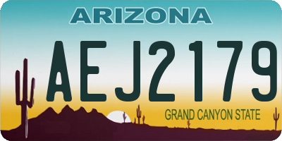 AZ license plate AEJ2179