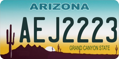 AZ license plate AEJ2223