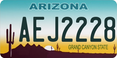 AZ license plate AEJ2228