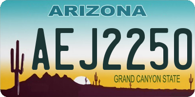 AZ license plate AEJ2250